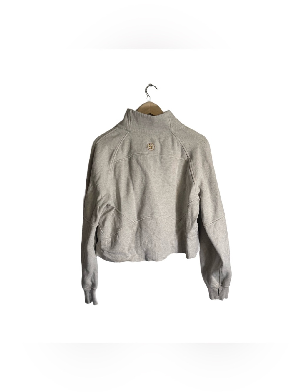 Lululemon Scuba Oversized Half Zip Women's M/L Heathered Grey Gold Athleisure - Picture 2 of 5